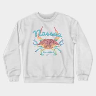 Nassau, Bahamas, Blue Crab (Distressed) Crewneck Sweatshirt